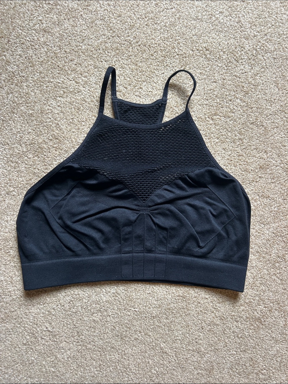 Fox black stretch high neck sports bra